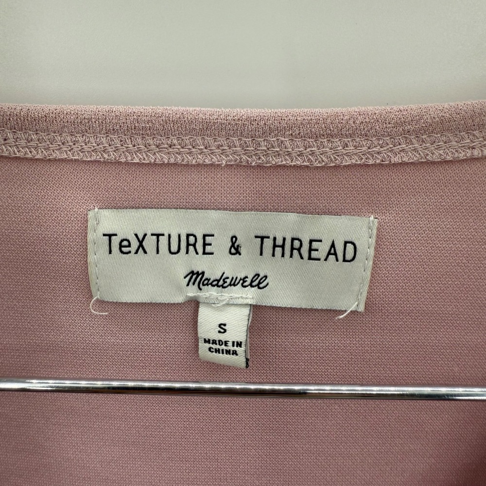 Texture‎ & Thread Madewell Wrap Top Blouse Long Sleeve Pink Tie Front Small - Picture 5 of 7